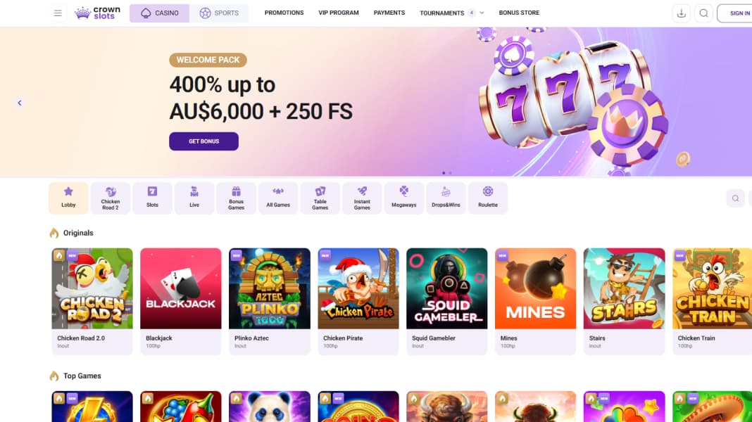CrownSlots aussie online casino