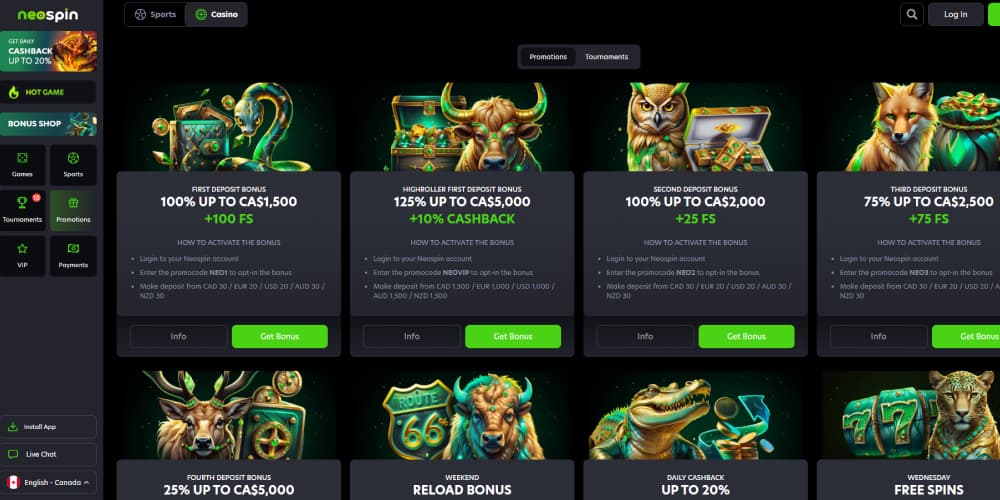 NeoSpin welcome offer